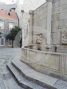 Detail of the Big Onofrio`s Fountain, Dubrovnik , Croatia