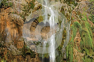 Detail of Big Waterfall on Plitvicka Jezera in Croatia