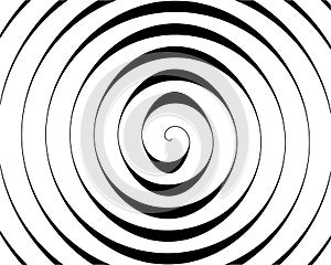 Detail of a black spiral on white