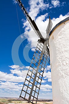 Detail of the blades of a windmill in Consuegra (Spain)