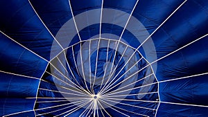 Detail of a blue hot air balloon