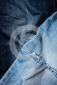 Detail of blue jeans texture