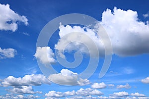 Blue sky with Cumulus clouds