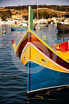 Detail of the bow of the typical Maltese boats, luzzi, with the traditional eyes