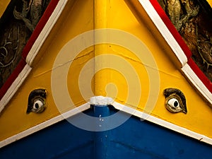 Detail of the bow of the typical Maltese boats, luzzi, with the traditional eyes