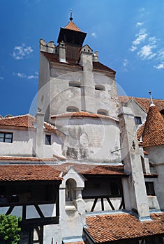 Detail of the Bran Castle, also know as Dracula`s Castle, Brasov, Transylvania, Romania