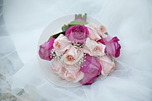 Detail of the bridal bouquet