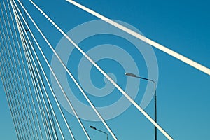 Detail of a bridge abstract background. view on the bridge part