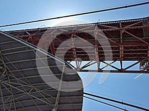 Detail of the bridge April 25th from below - roadway and girder