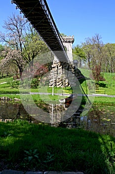 Detail of a bridge in Romanescu Park in Craiova