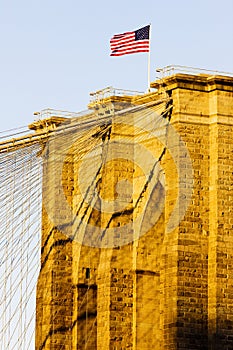 detail of Brooklyn Bridge, Manhattan, New York City, USA