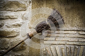 Detail of brooms for witches at halloween