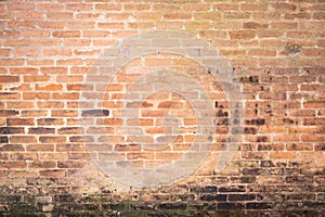 Detail of a brown brick wall texture and background with copy space