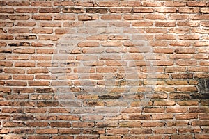 Detail of a brown brick wall texture and background with copy space