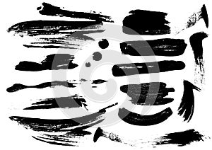 Detail brush paint stroke collection. vector