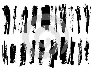 Detail brush paint stroke collection. vector