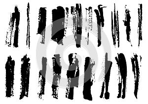 Detail brush paint stroke collection. vector