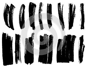 Detail brush paint stroke collection. vector