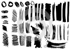 Detail brush paint stroke collection. vector