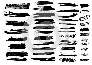 Detail brush paint stroke collection. vector