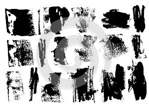 Detail brush paint stroke collection. vector