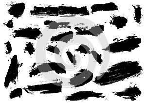 Detail brush paint stroke collection. vector