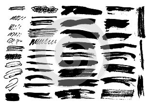 Detail brush paint stroke collection. vector