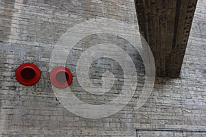 Detail of brutalist concrete walls photo