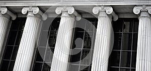Building Bank Courthouse with Pillars Columns photo