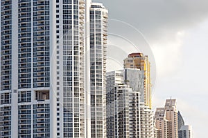 Detail of buildings at Sunny Isles Beach in Miami