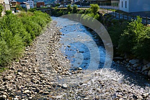 Detail of the Burbia River in Villafranca del Bierzo, Spain.