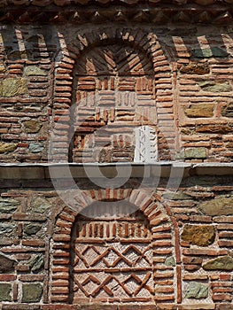 Detail of Byzantine wall in Thessaloniki. Greece. photo