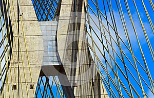 Detail of cable stayed bridge in SÃ£o Paulo