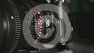 Detail of camera lens setup