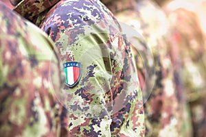 Detail of camouflages of Italian soldiers