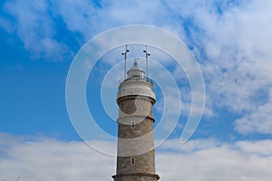 Cape Mayor lighthouse on the coast in Santander, Spain