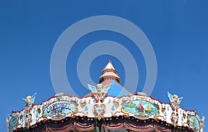 Detail of a carousel with cupids