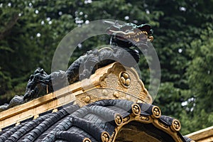 Detail of carved dragon on Nikko Tosho-gu shrine