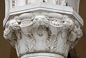 Detail of a carved marble column
