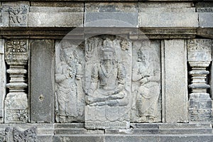 Detail of carved relief at Prambanan