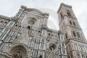 Detail of Cathedral Church Duomo basilica di santa maria del fiore in Florence