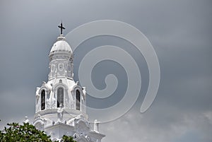 Detail of the cathedral in quito, ecuador