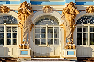 Detail of Catherine palace in Tsarskoe Selo. Pushkin. Saint Petersburg. Russia