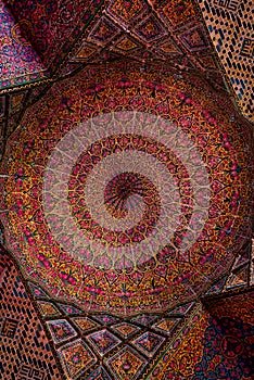 Detail of the ceiling decoration in Nasir al Molk in Shiraz