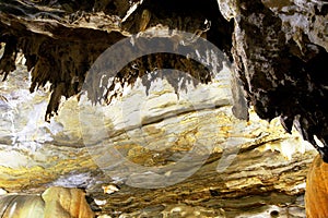 Detail of ceiling of interior of the MaquinÃ© cave in the city of Cordisburgo, Minas Gerais state, Brazil photo