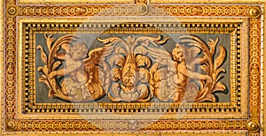 Detail from the ceiling of the Saints Cosma e Damiano in Rome, Italy.