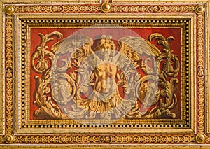 Detail from the ceiling of the Saints Cosma e Damiano in Rome, Italy.