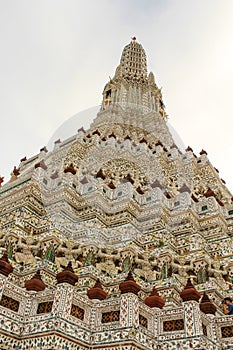 Detail of the Central Pagoda at Wat Arun - the Temple of Dawn in Bangkok
