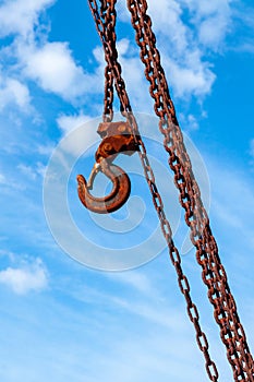 detail of a chain and hook