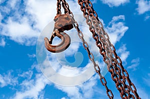 detail of a chain and hook